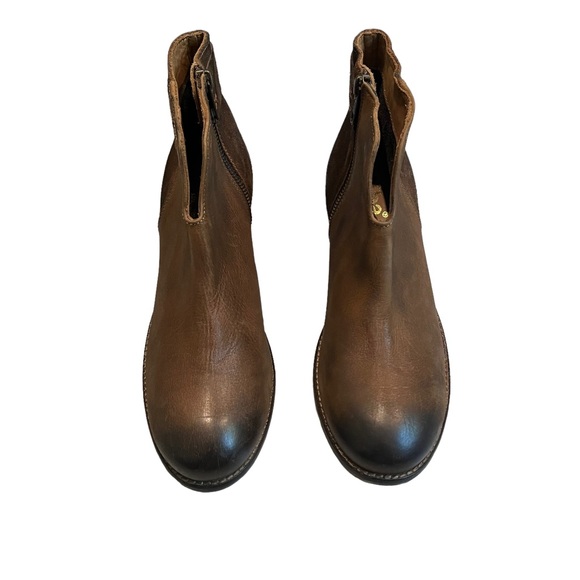 Diba Brown Leather/Suede Ankle Boot with Front Cutout, Sz 8.5 - Picture 2 of 13